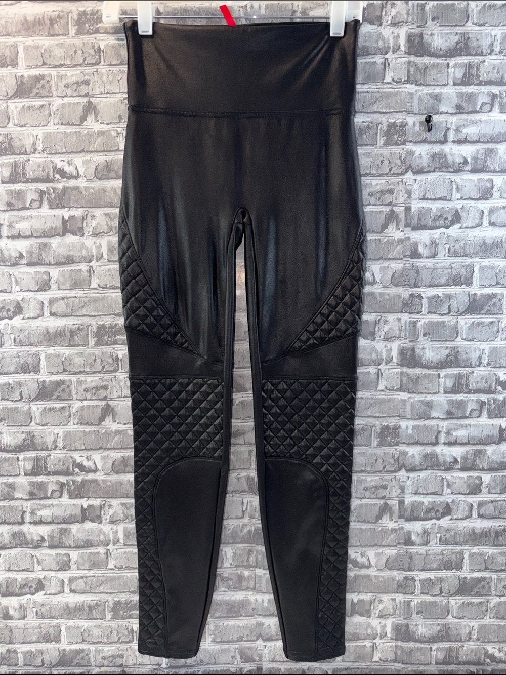 SPANX‎ Black Quilted Panel Leggings